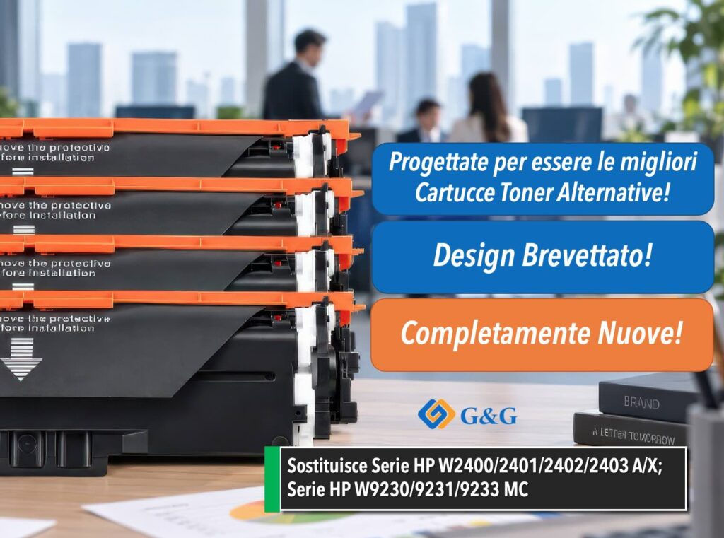 G&G lancia cartucce toner a colori compatibili e brevettate per le serie HP W2400/9230